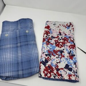 Tommy Hilfiger Pillowcase sham Set Standard Blue white Plaid Red Floral vintage